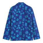 Blue Holy Bible Pattern Print Men's Blazer