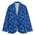 Blue Holy Bible Pattern Print Men's Cotton Blazer