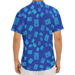 Blue Holy Bible Pattern Print Men's Deep V-Neck Shirt