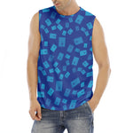 Blue Holy Bible Pattern Print Men's Fitness Tank Top