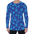 Blue Holy Bible Pattern Print Men's Long Sleeve T-Shirt
