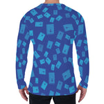 Blue Holy Bible Pattern Print Men's Long Sleeve T-Shirt