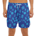 Blue Holy Bible Pattern Print Men's Split Running Shorts