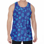 Blue Holy Bible Pattern Print Men's Velvet Tank Top