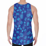 Blue Holy Bible Pattern Print Men's Velvet Tank Top
