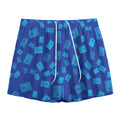 Blue Holy Bible Pattern Print Mesh Shorts