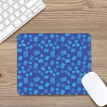 Blue Holy Bible Pattern Print Mouse Pad