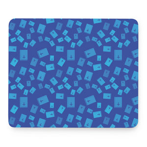 Blue Holy Bible Pattern Print Mouse Pad