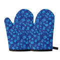 Blue Holy Bible Pattern Print Oven Mitts