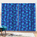 Blue Holy Bible Pattern Print Pencil Pleat Curtains