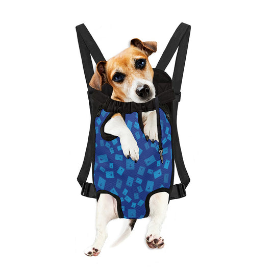 Blue Holy Bible Pattern Print Pet Carrier Backpack