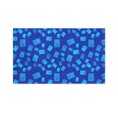 Blue Holy Bible Pattern Print Polyester Flag