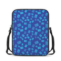 Blue Holy Bible Pattern Print Rectangular Crossbody Bag