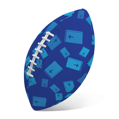 Blue Holy Bible Pattern Print Rugby Ball