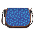 Blue Holy Bible Pattern Print Saddle Bag