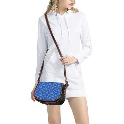 Blue Holy Bible Pattern Print Saddle Bag