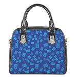 Blue Holy Bible Pattern Print Shoulder Handbag