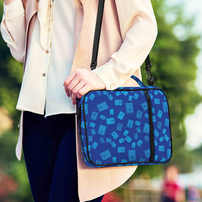 Blue Holy Bible Pattern Print Shoulder Strap Bible Bag