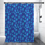 Blue Holy Bible Pattern Print Shower Curtain