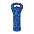 Blue Holy Bible Pattern Print Single Neoprene Wine Tote