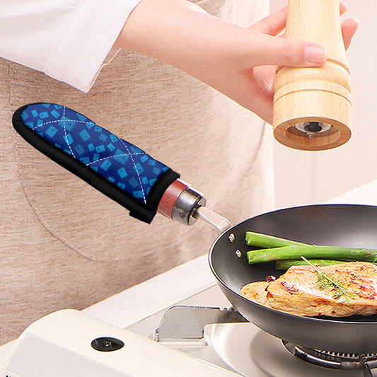 Blue Holy Bible Pattern Print Skillet Handle Cover