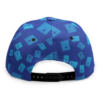 Blue Holy Bible Pattern Print Snapback Cap