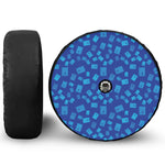 Blue Holy Bible Pattern Print Tire Cover With Camera Hole