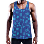 Blue Holy Bible Pattern Print Training Tank Top