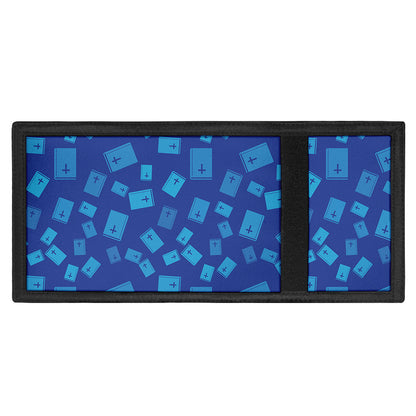 Blue Holy Bible Pattern Print Trifold Wallet