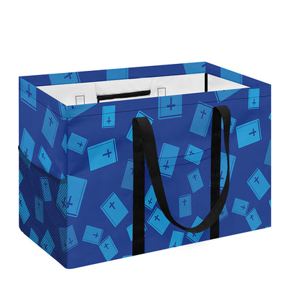 Blue Holy Bible Pattern Print Utility Tote Bag