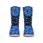 Blue Holy Bible Pattern Print Winter Boots
