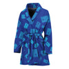 Blue Holy Bible Pattern Print Women's Bathrobe