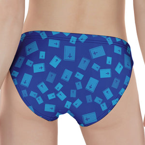 Blue Holy Bible Pattern Print Women's Panties