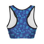 Blue Holy Bible Pattern Print Women's Sports Bra