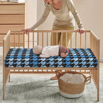 Blue Houndstooth Pattern Print Baby Crib Sheet