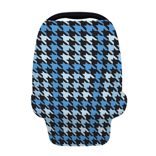 Blue Houndstooth Pattern Print Baby Seat Cover