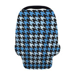 Blue Houndstooth Pattern Print Baby Seat Cover