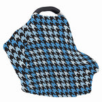 Blue Houndstooth Pattern Print Baby Seat Cover