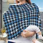 Blue Houndstooth Pattern Print Baby Seat Cover
