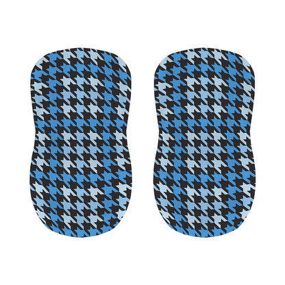 Blue Houndstooth Pattern Print Bar Stool Covers