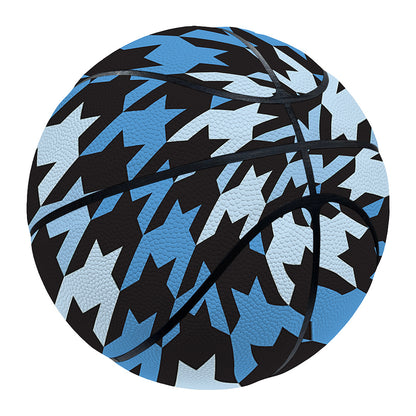 Blue Houndstooth Pattern Print Basketball