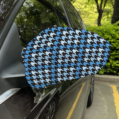 Blue Houndstooth Pattern Print Car Side Mirror Covers