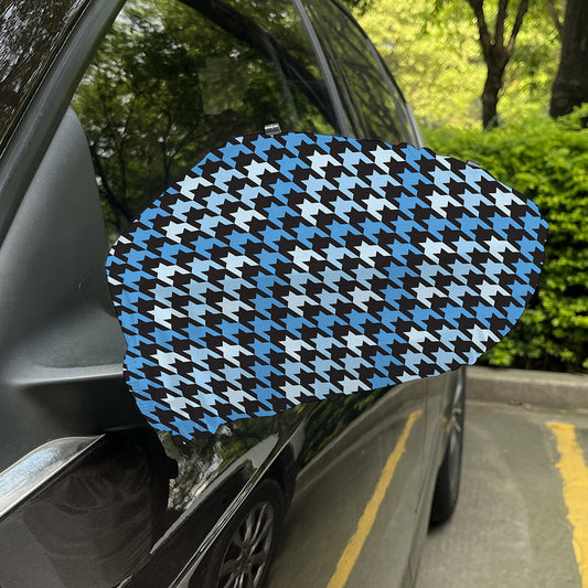Blue Houndstooth Pattern Print Car Side Mirror Covers