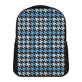 Blue Houndstooth Pattern Print Casual Backpack