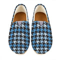 Blue Houndstooth Pattern Print Casual Shoes