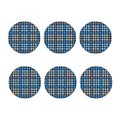 Blue Houndstooth Pattern Print Coaster Set