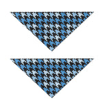 Blue Houndstooth Pattern Print Dog Bandana
