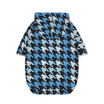 Blue Houndstooth Pattern Print Dog Zip Up Hoodie