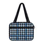 Blue Houndstooth Pattern Print Double Strap Bible Bag