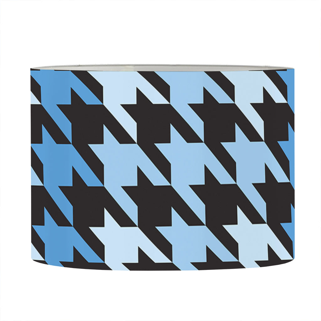 Blue Houndstooth Pattern Print Drum Lamp Shade